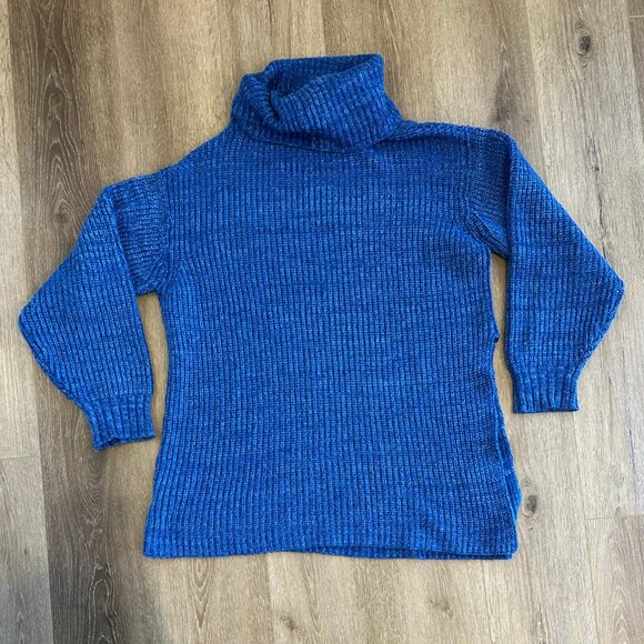 Free People Eleven Tunic Sweater Chunky Side Slit Turtleneck Size Medium - Picture 4 of 8